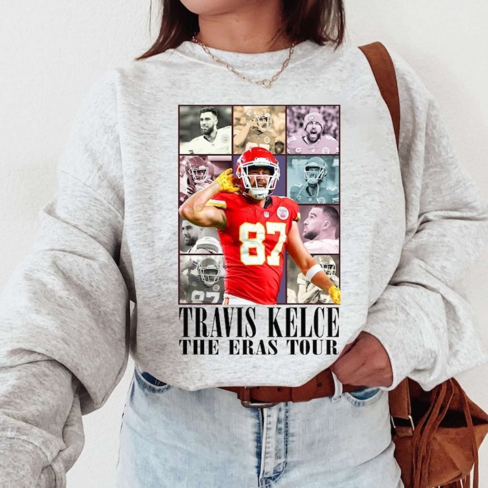 Vintage Travis Kelce Sweatshirt, Travis Kelce The Eras Tour Football Sweaters
